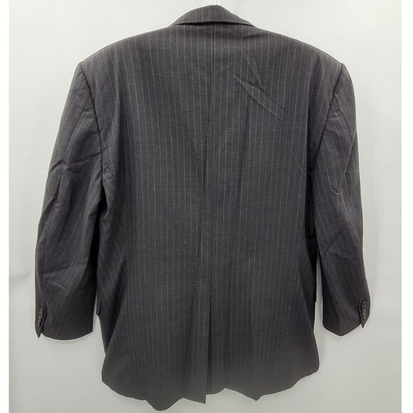 Barneys New York Gray Pin Stripe Two Button Single Breasted Men's Suit Jacket - Picture 3 of 12